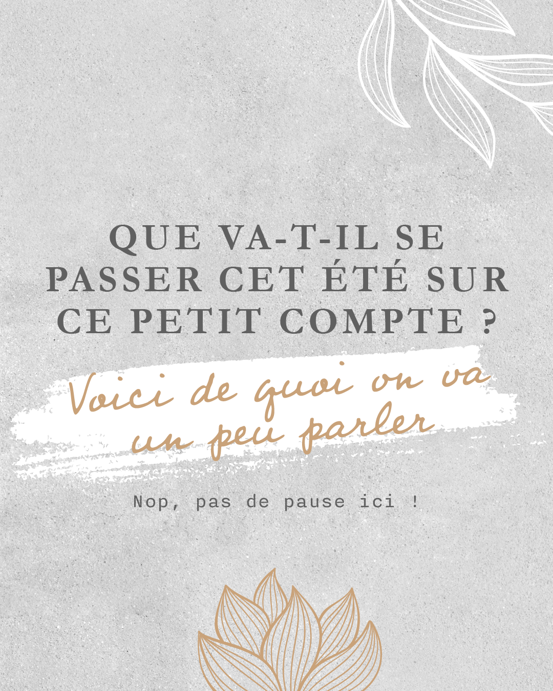 On prends un rythme estival !