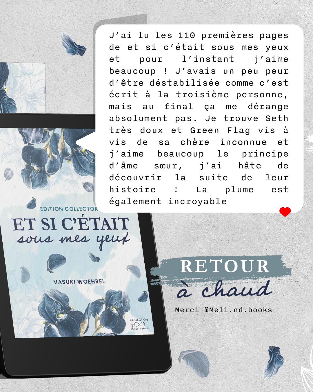 Retour de lectrice sur Et si c'était sous mes yeux – romance française Collection Âme-Sœur