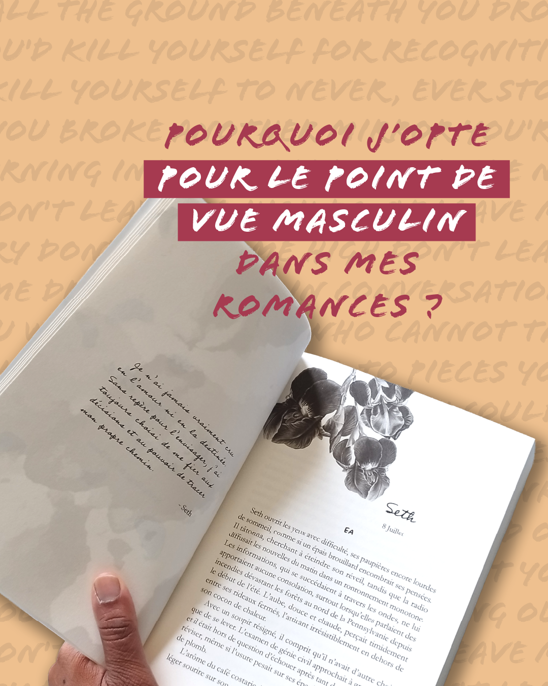 Pourquoi j’écris mes romances du point de vue masculin