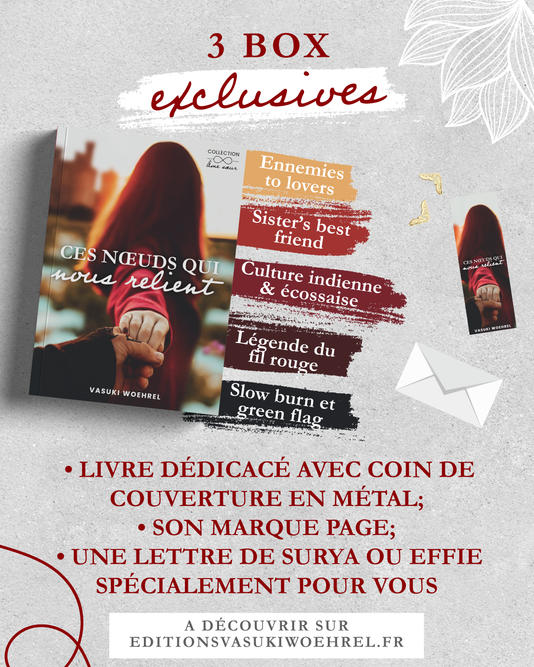 Box collector Ces nœuds qui nous relient – roman dédicacé, marque-page exclusif et lettre inédite d'Effie ou Surya
