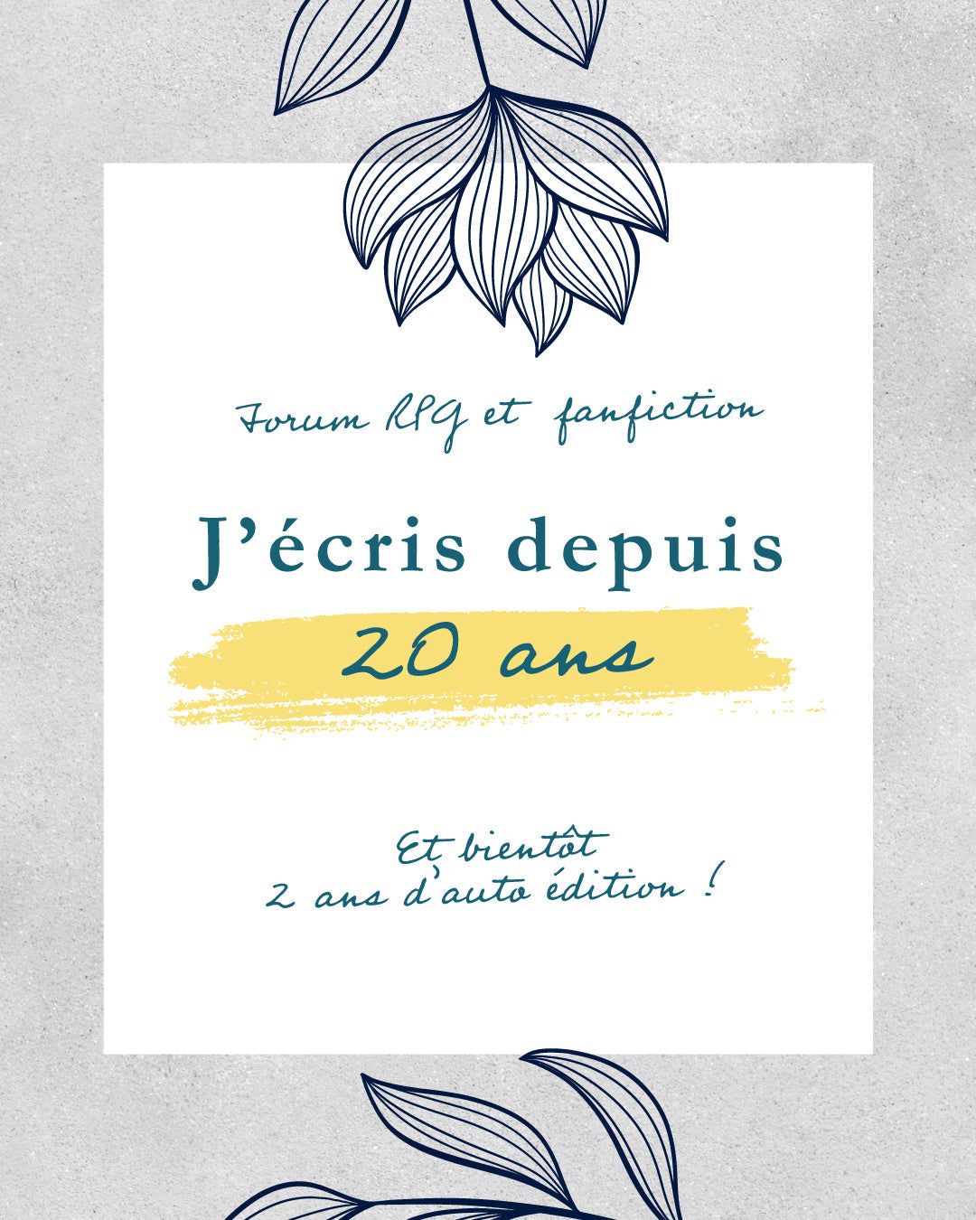 J'écris depuis 20 ans (et j'en ai 38)